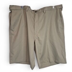 Haggar Mens Size 42 Cool 18 Performance Chinos Shorts w/ Pockets Khaki Tan